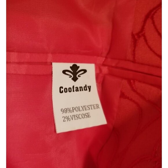 COOFANDY Women's Jacket Blazer Size Large Red Floral Embroidered New Tags - Picture 7 of 7